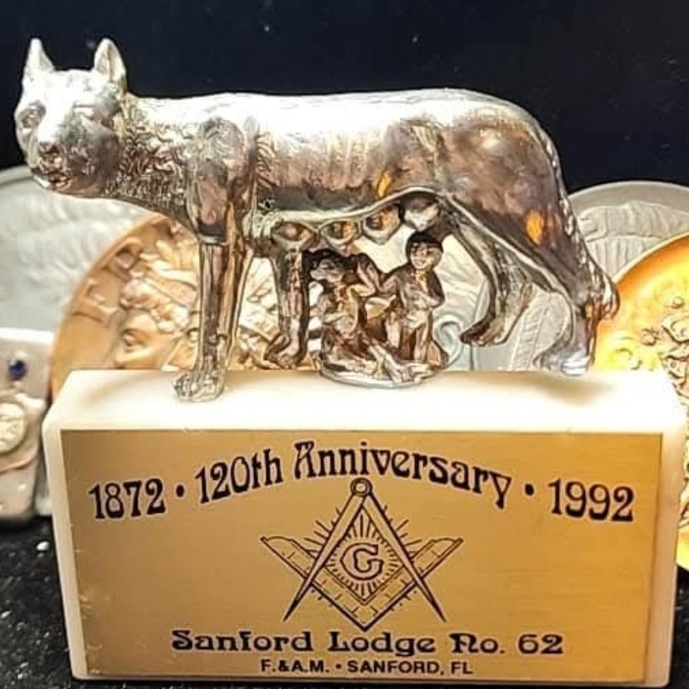 Pt990 platinum 4.11 oz Vintage Rome Romulus Remus Grand Tour Statue Sculpture C